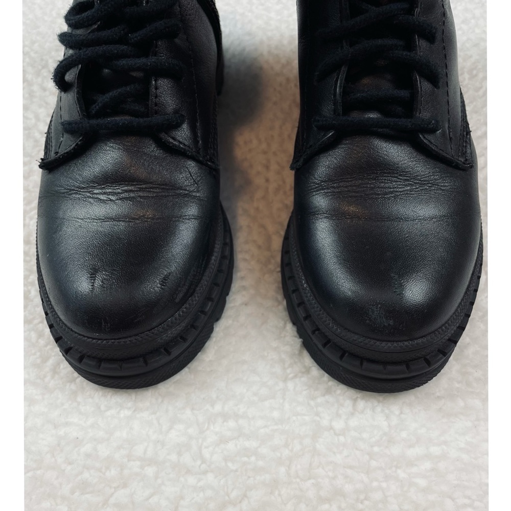 STEVE MADDEN • Black Jamisyn Leather Combat Boots, 6 - Picture 13 of 16